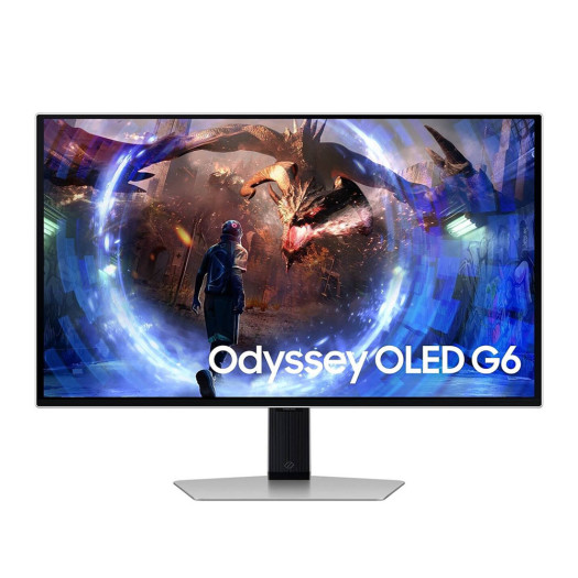SAMSUNG Odyssey OLED G6 G60SD Gaming Monitor, 27" QHD OLED Display, 360Hz Refresh Rate, 0.03ms (GtG) Response Time, AMD FreeSync Premium Pro Technology, Silver | LS27DG602SMXUE